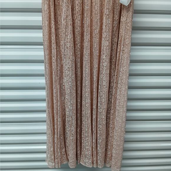 Mac Duggal Formal Evening Gown Womens Plus 20 Pink Beaded Sequin Lace Maxi Dress - Picture 11 of 14